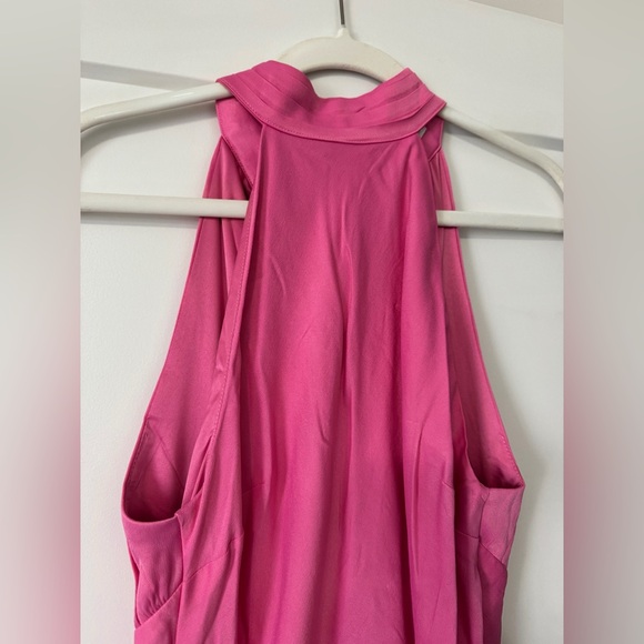 MESHKI Claire Satin Drape-Back Maxi Dress Pink Medium - Picture 4 of 6
